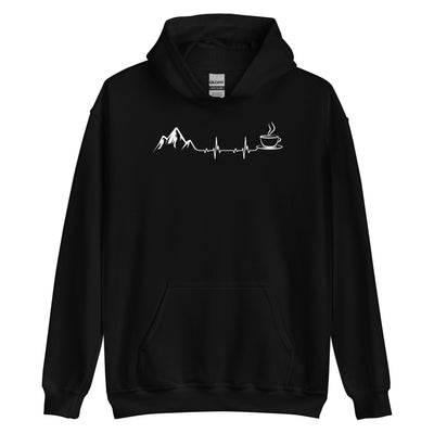 Herzschlag - Berge Und Kaffee - Unisex Hoodie berge wandern Schwarz