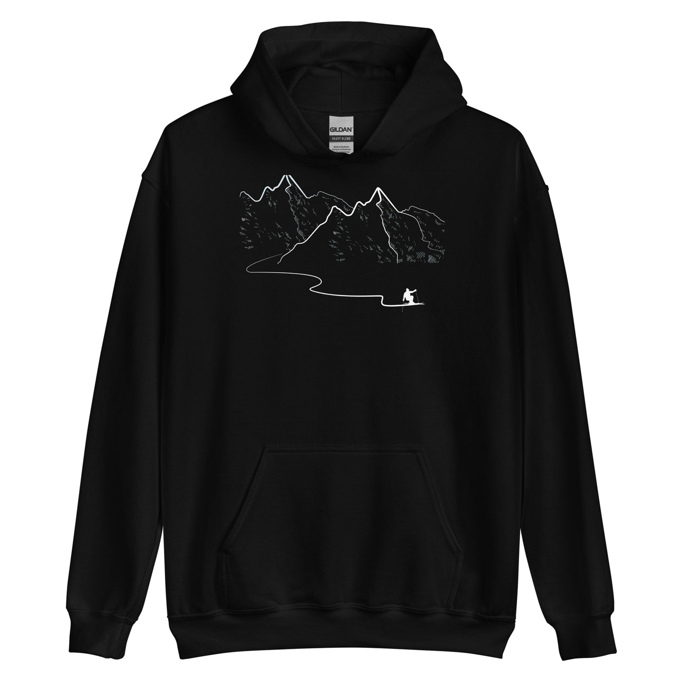 Schifahren - Unisex Hoodie ski Schwarz