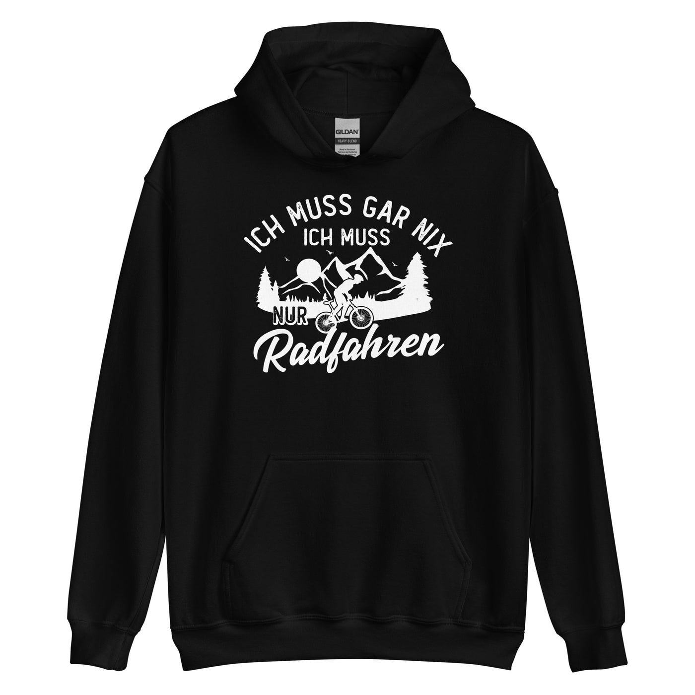 Ich muss gar nix, ich muss nur radfahren - Unisex Hoodie fahrrad xxx yyy zzz Black