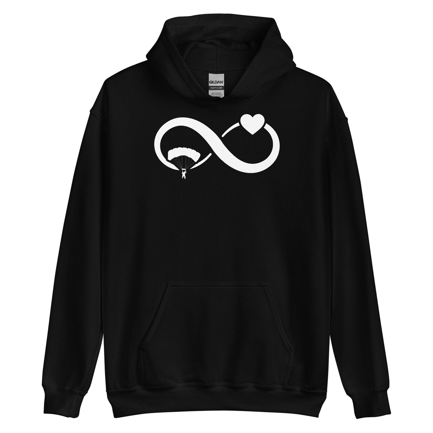 Infinity Heart and Paragliding - Unisex Hoodie berge xxx yyy zzz Black