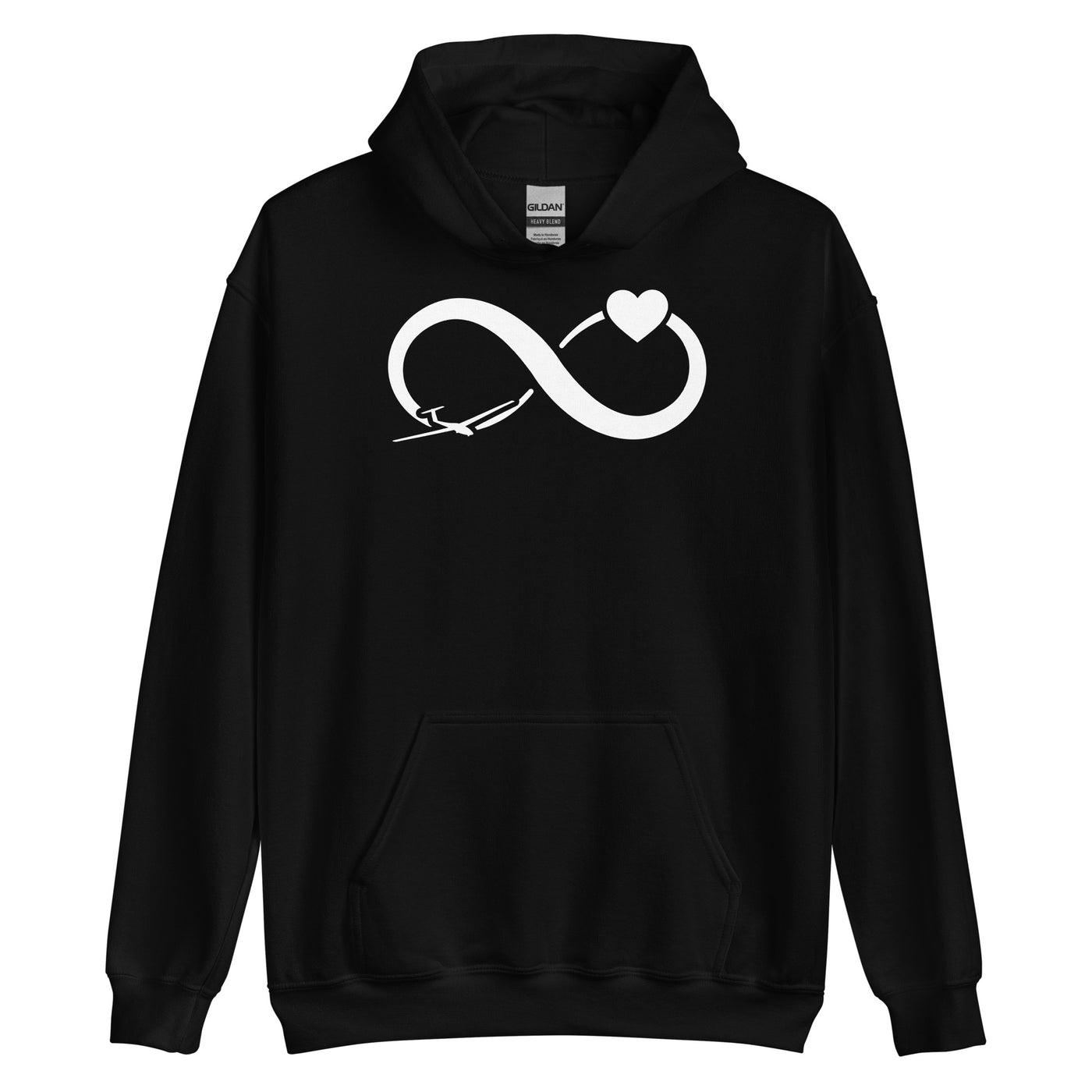 Infinity Heart and Sailplane - Unisex Hoodie berge xxx yyy zzz Black