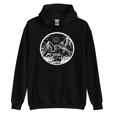 Berge - Camping Van - (12) - Unisex Hoodie camping xxx yyy zzz Black