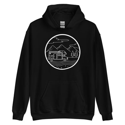 Berge - Camping Van - (13) - Unisex Hoodie camping xxx yyy zzz Black