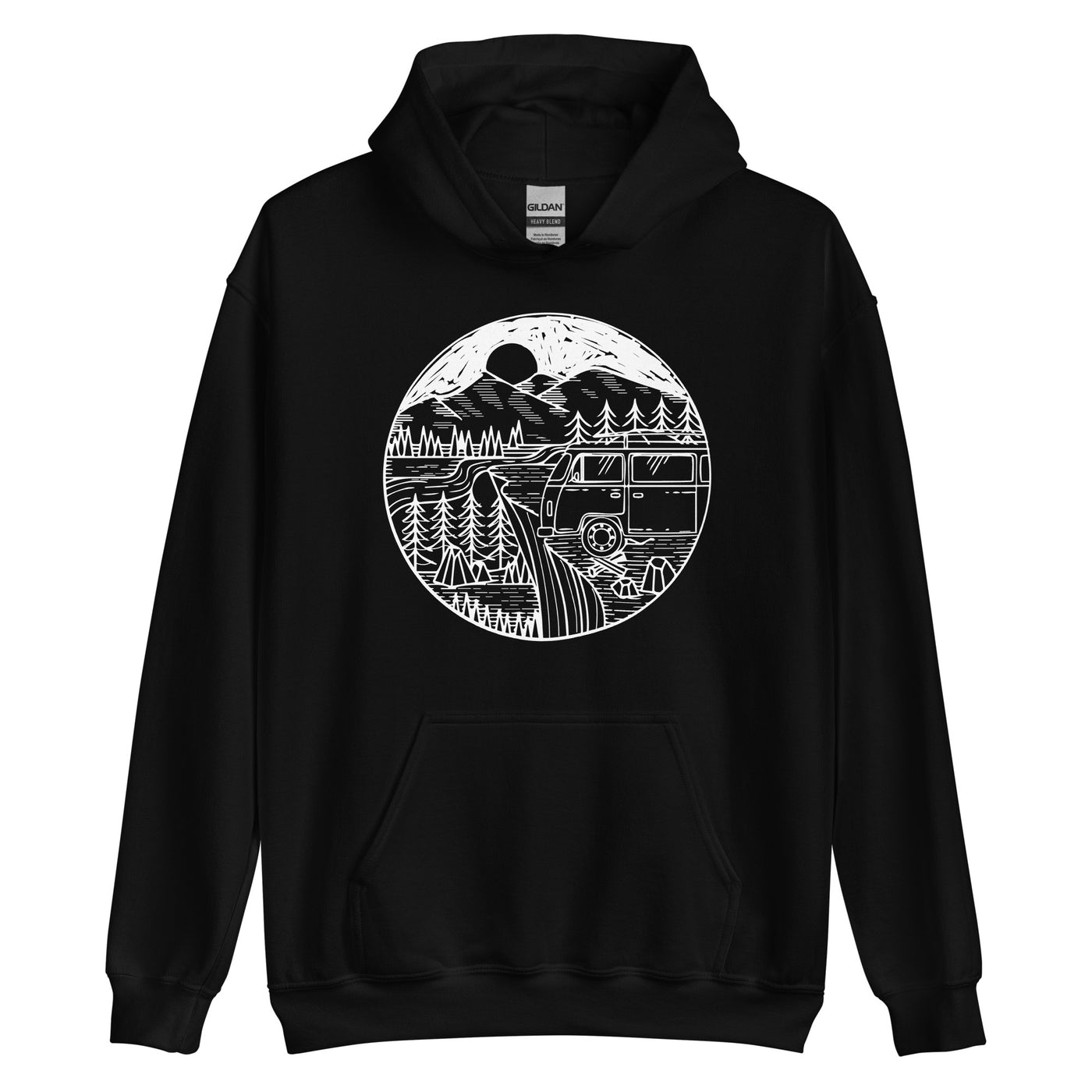 Berge - Camping Van - Unisex Hoodie camping xxx yyy zzz Black