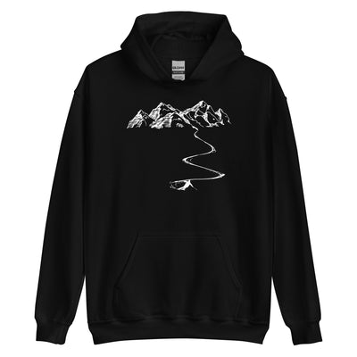 Berge - Kurve Linie - Skifahren - Unisex Hoodie klettern ski xxx yyy zzz Black