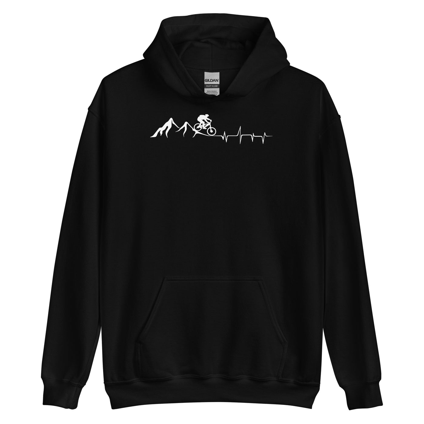 Berge - Herzschlag - Mountainbiking - (M) - Unisex Hoodie xxx yyy zzz Black