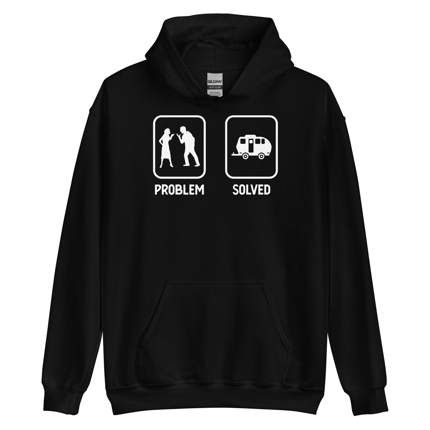 Problem Solved - Camping Caravan - Unisex Hoodie camping xxx yyy zzz Black