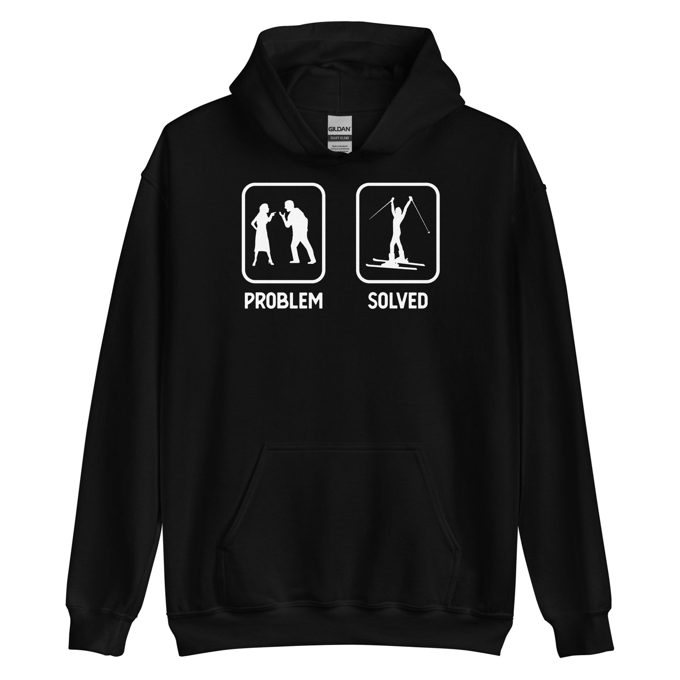 Problem Solved - Frau Skifahren - Unisex Hoodie klettern ski xxx yyy zzz Black