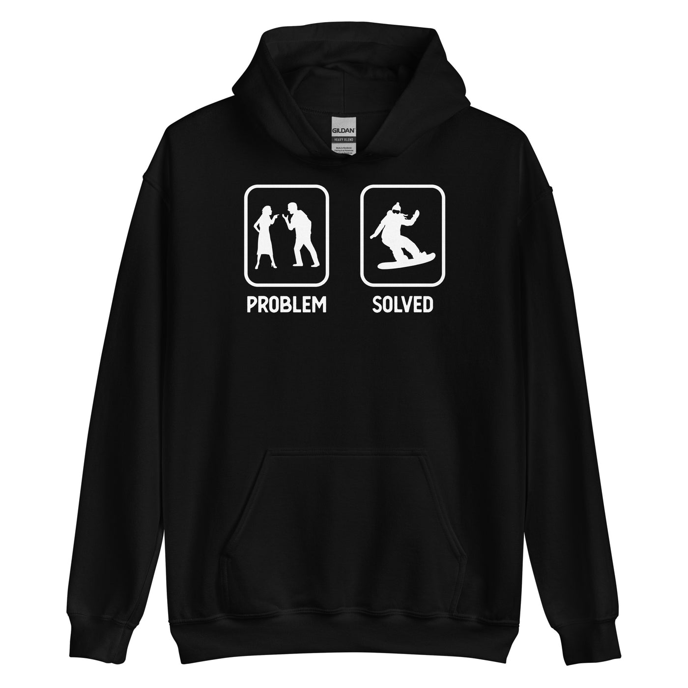 Problem Solved - Frau Snowboarding - Unisex Hoodie snowboarden xxx yyy zzz Black