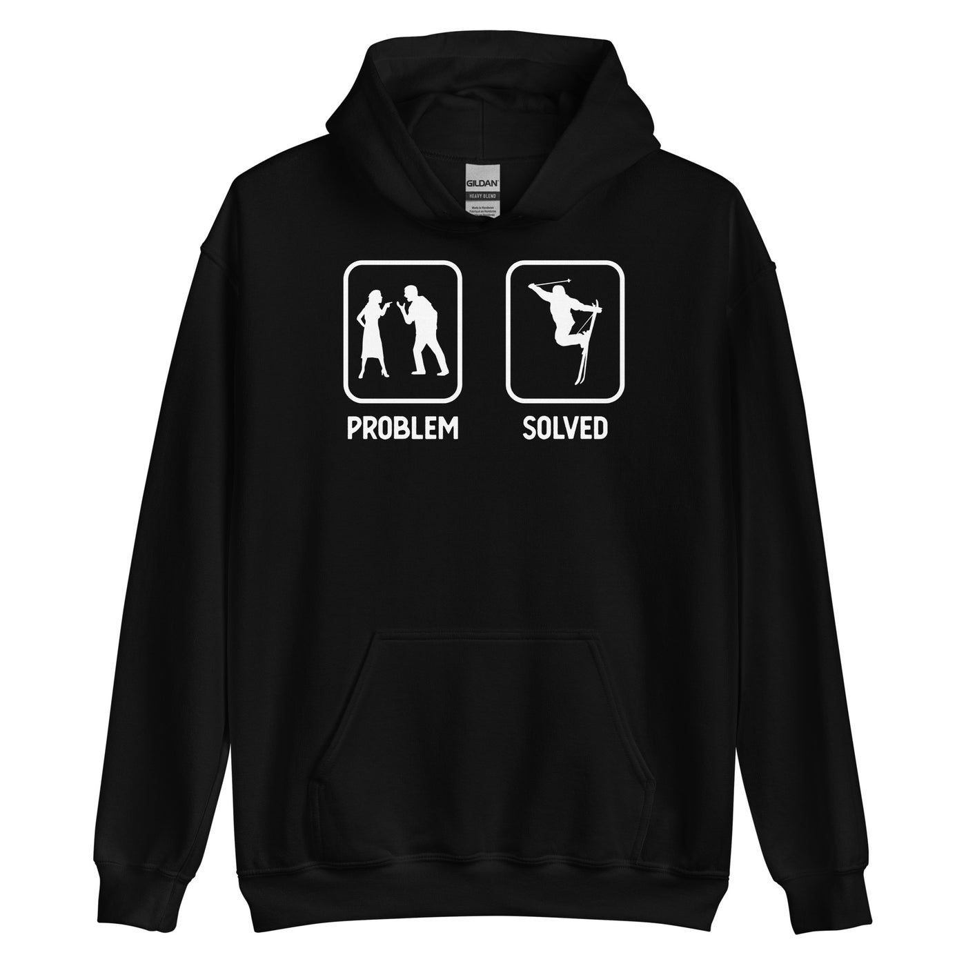 Problem Solved - Mann Skifahren - Unisex Hoodie klettern ski xxx yyy zzz Black