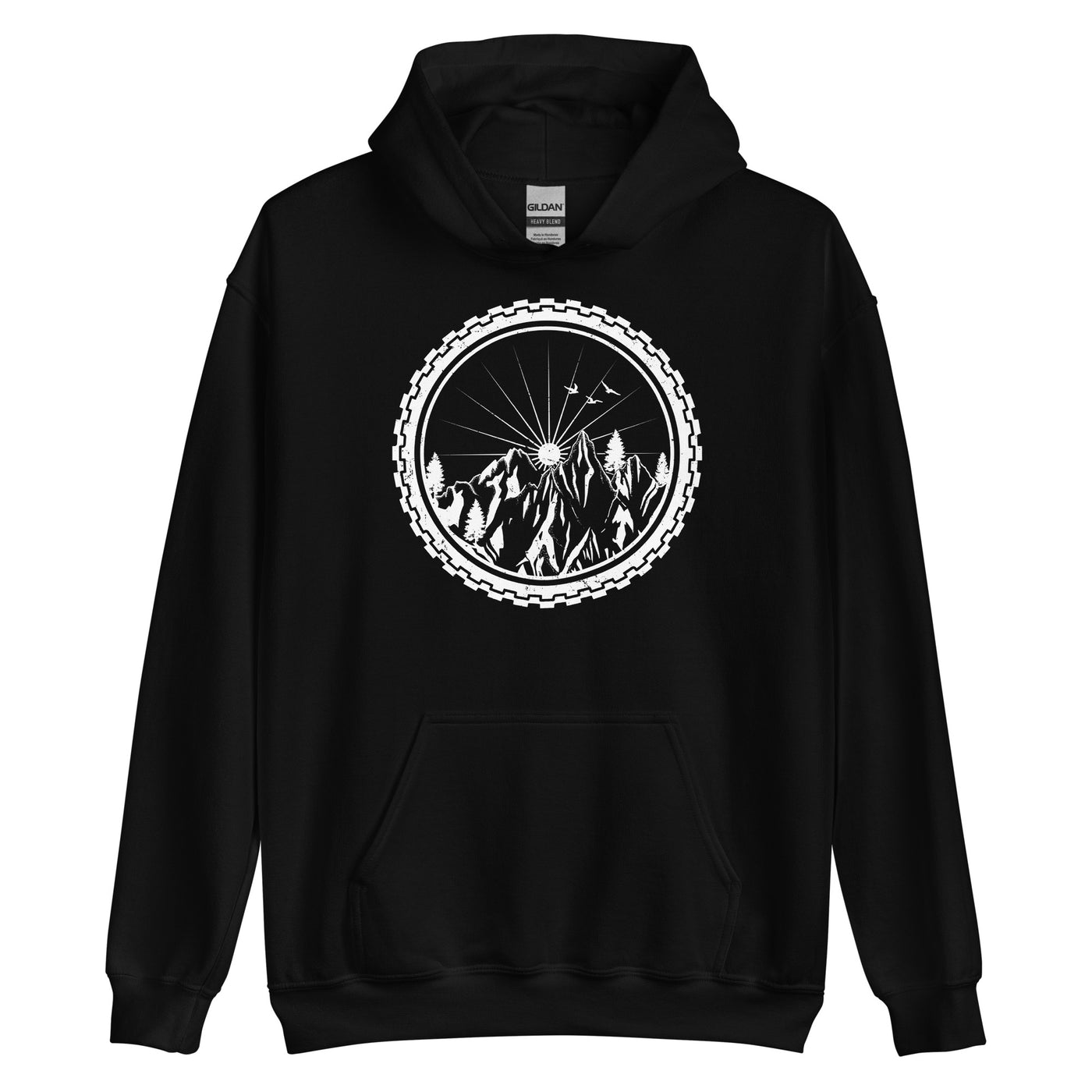 Rad mit Bergen drinnen - Unisex Hoodie fahrrad xxx yyy zzz Black