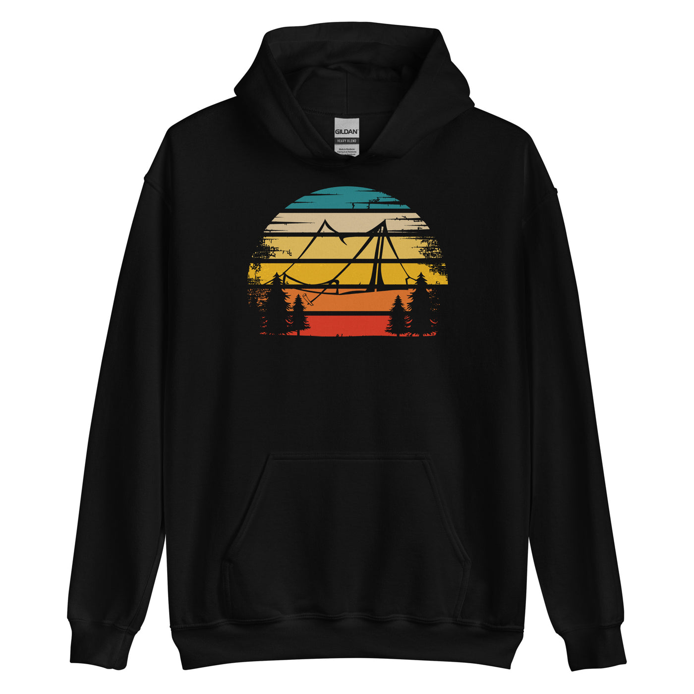 Retro Sonne und Camping - Unisex Hoodie camping xxx yyy zzz Black