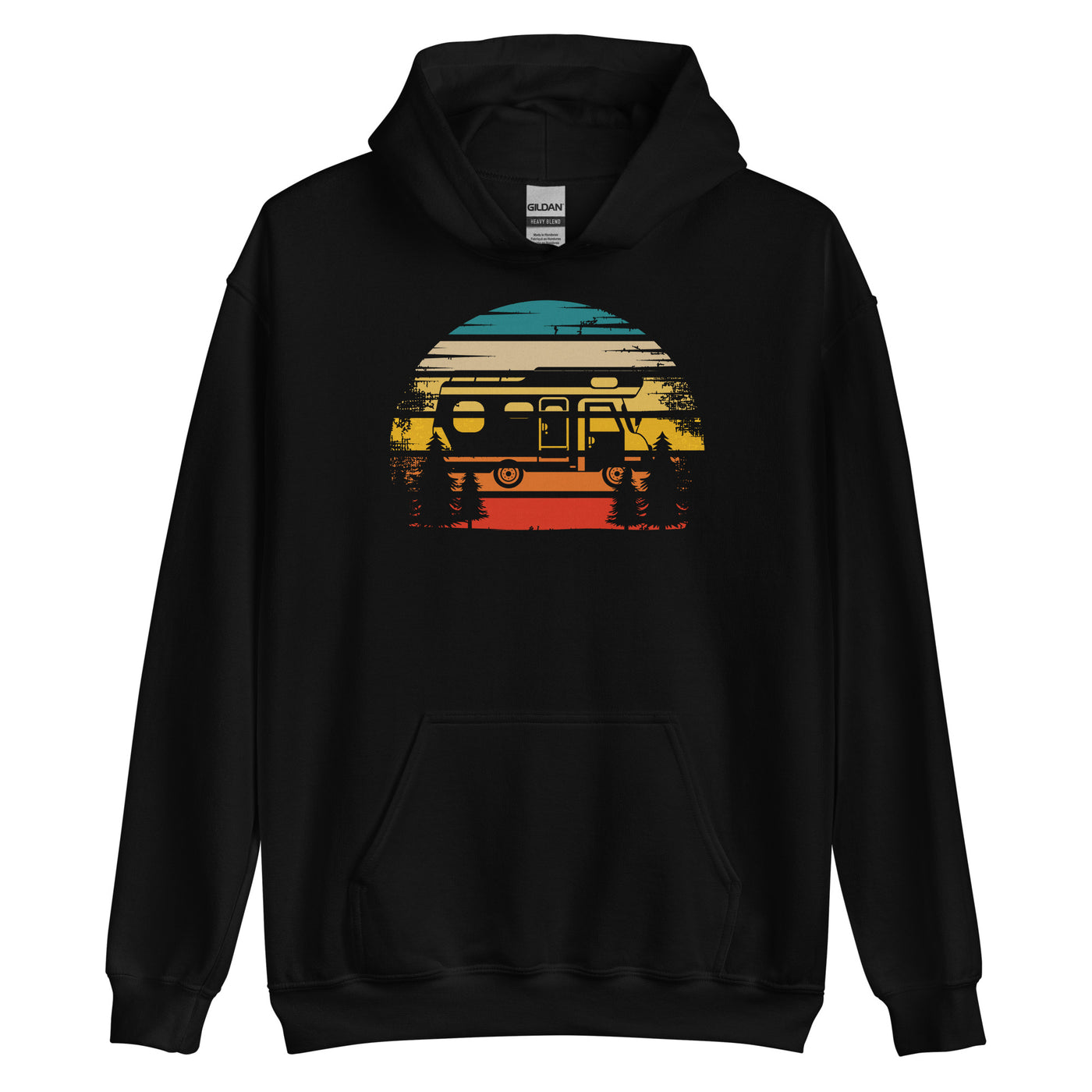 Retro Sonne und Camping - Unisex Hoodie camping xxx yyy zzz Black