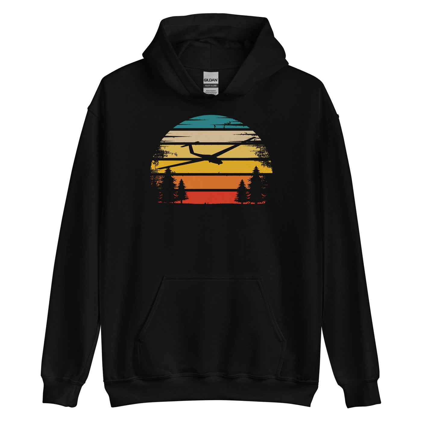 Retro Sonne und Segelflugzeug - Unisex Hoodie berge xxx yyy zzz Black