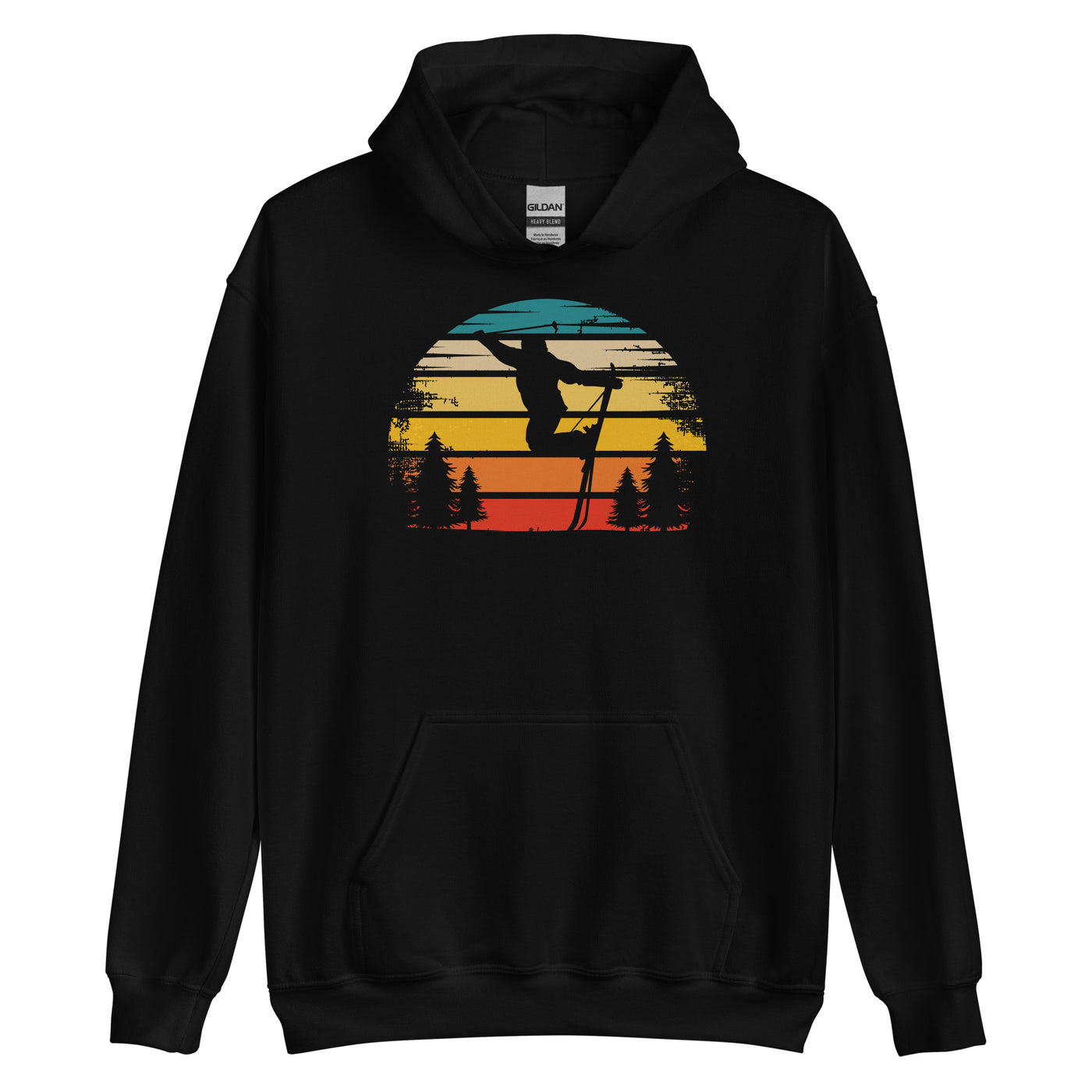 Retro Sonne und Skifahren - Unisex Hoodie klettern ski xxx yyy zzz Black