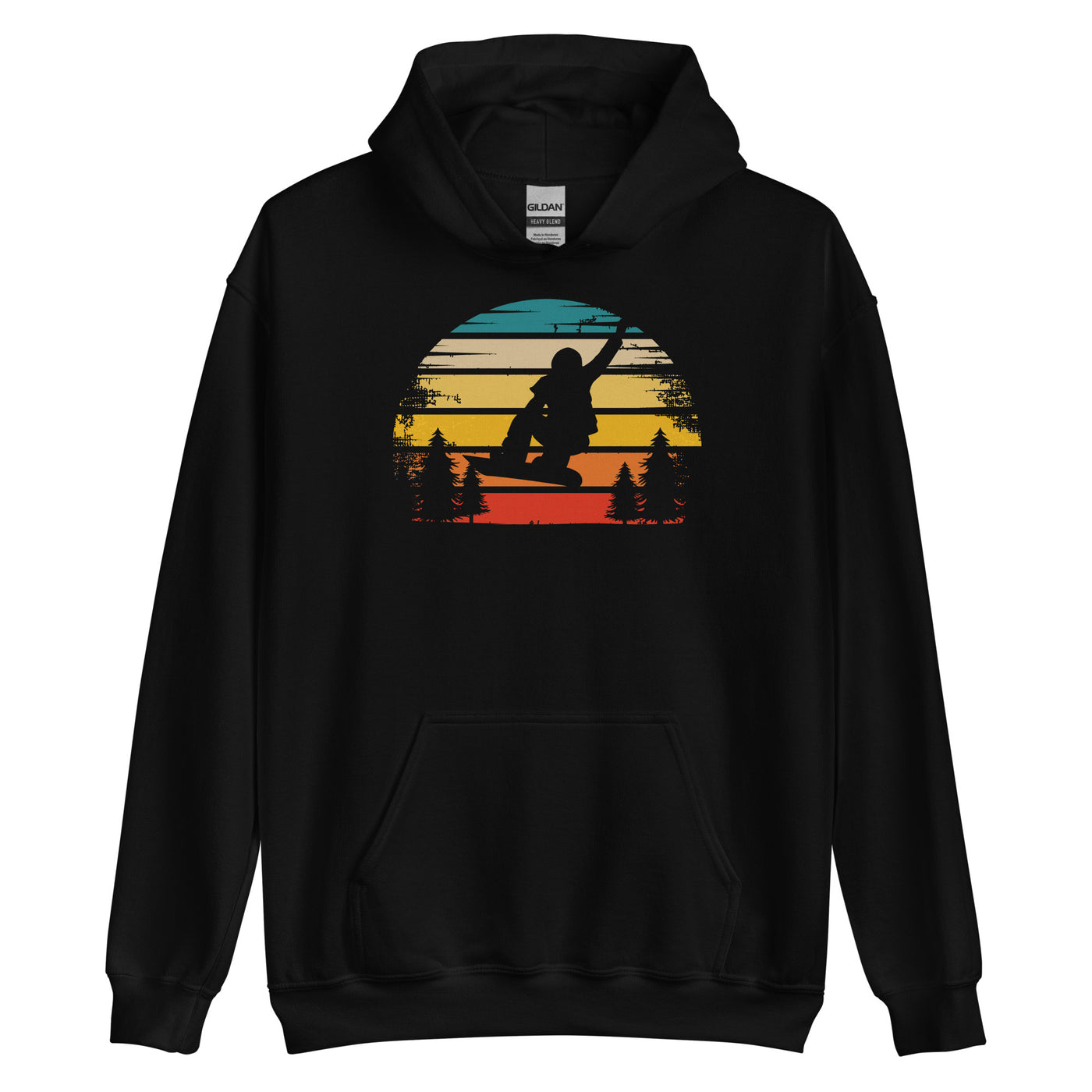 Retro Sonne und Snowboarding - Unisex Hoodie snowboarden xxx yyy zzz Black