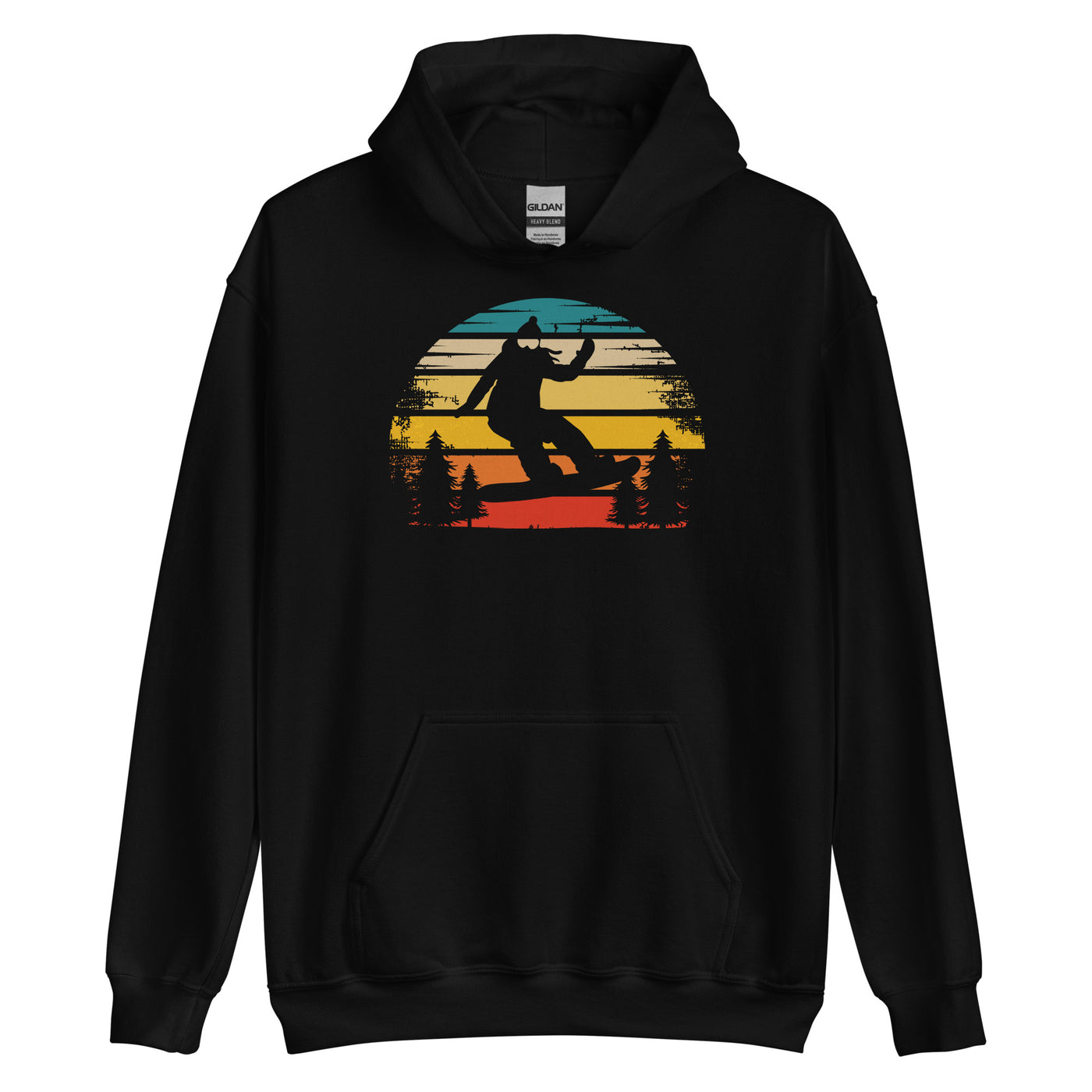 Retro Sonne und Snowboarding - Unisex Hoodie snowboarden xxx yyy zzz Black