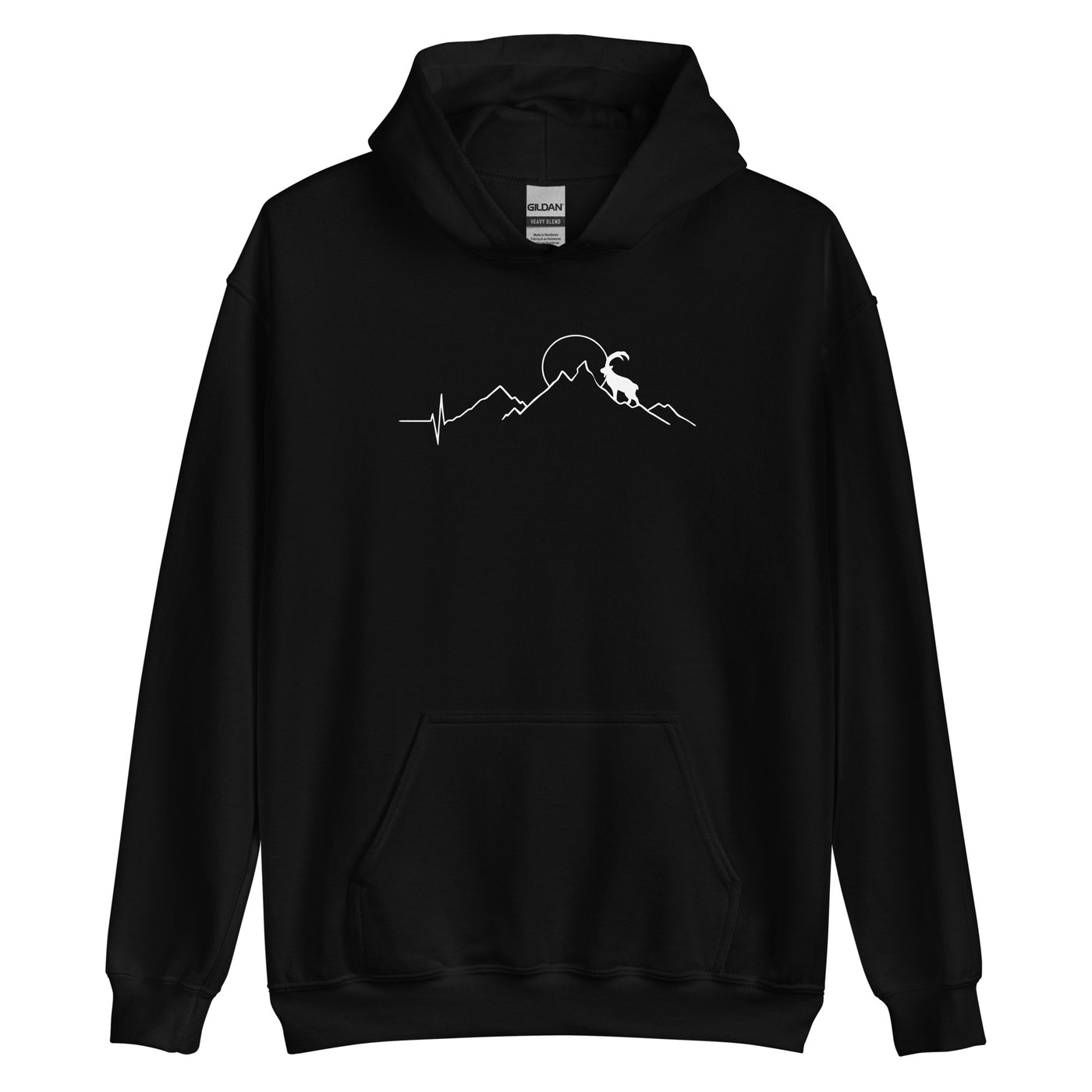 Steinbock und Berg - Unisex Hoodie berge wandern xxx yyy zzz Black