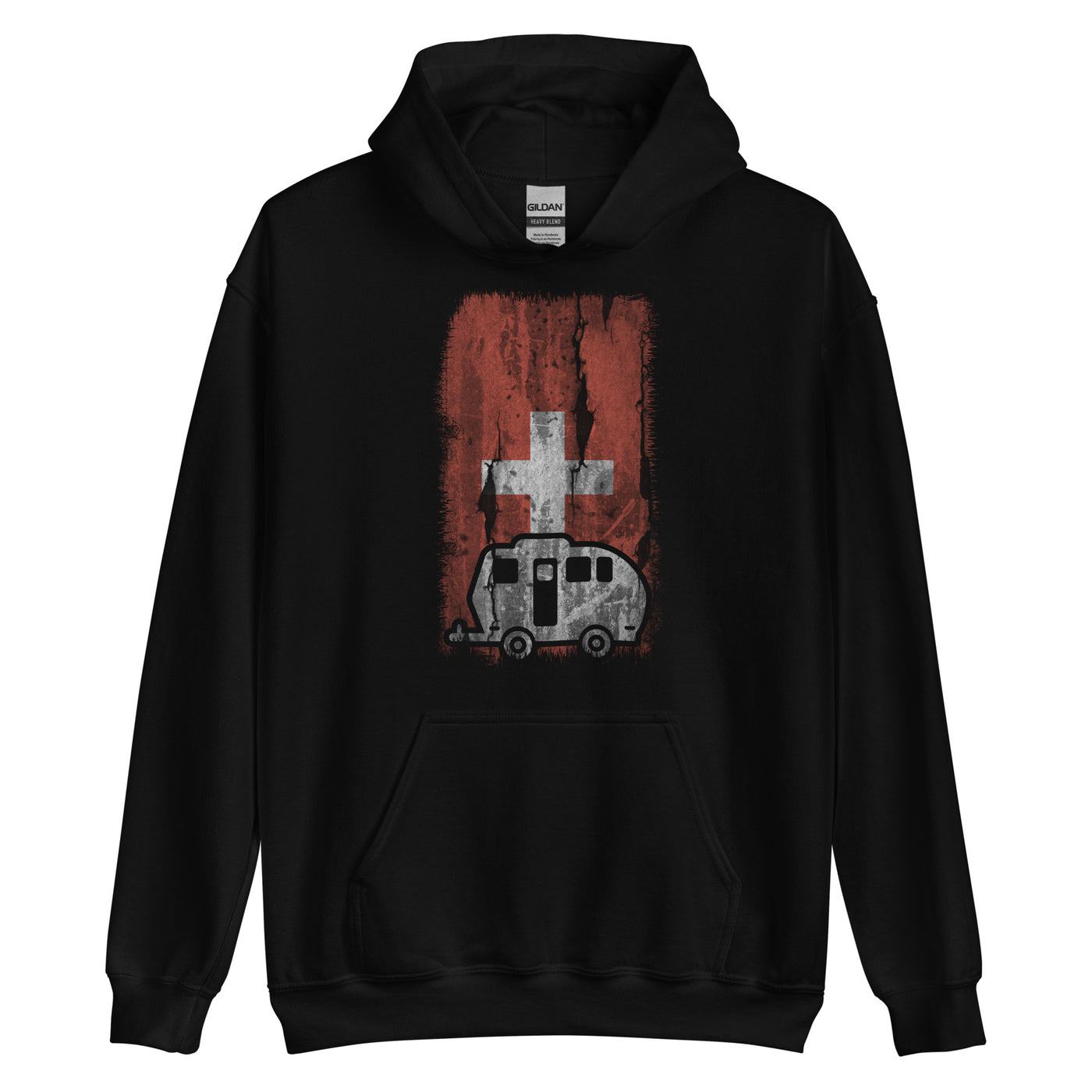 Schweizer Flagge 2 und Camping - Unisex Hoodie camping xxx yyy zzz Black