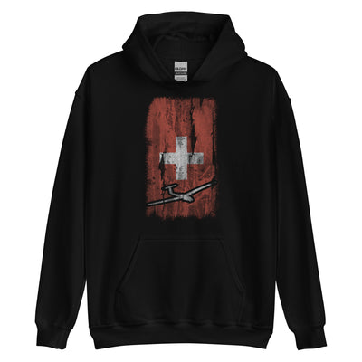 Schweizer Flagge und Segelflugzeug - Unisex Hoodie berge xxx yyy zzz Black