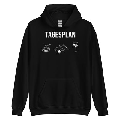 Tagesplan Kaffee, Ski und Wein - Unisex Hoodie klettern ski xxx yyy zzz Black