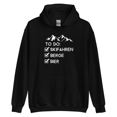 To Do Liste - Skifahren, Berge, Bier - Unisex Hoodie klettern ski xxx yyy zzz Black