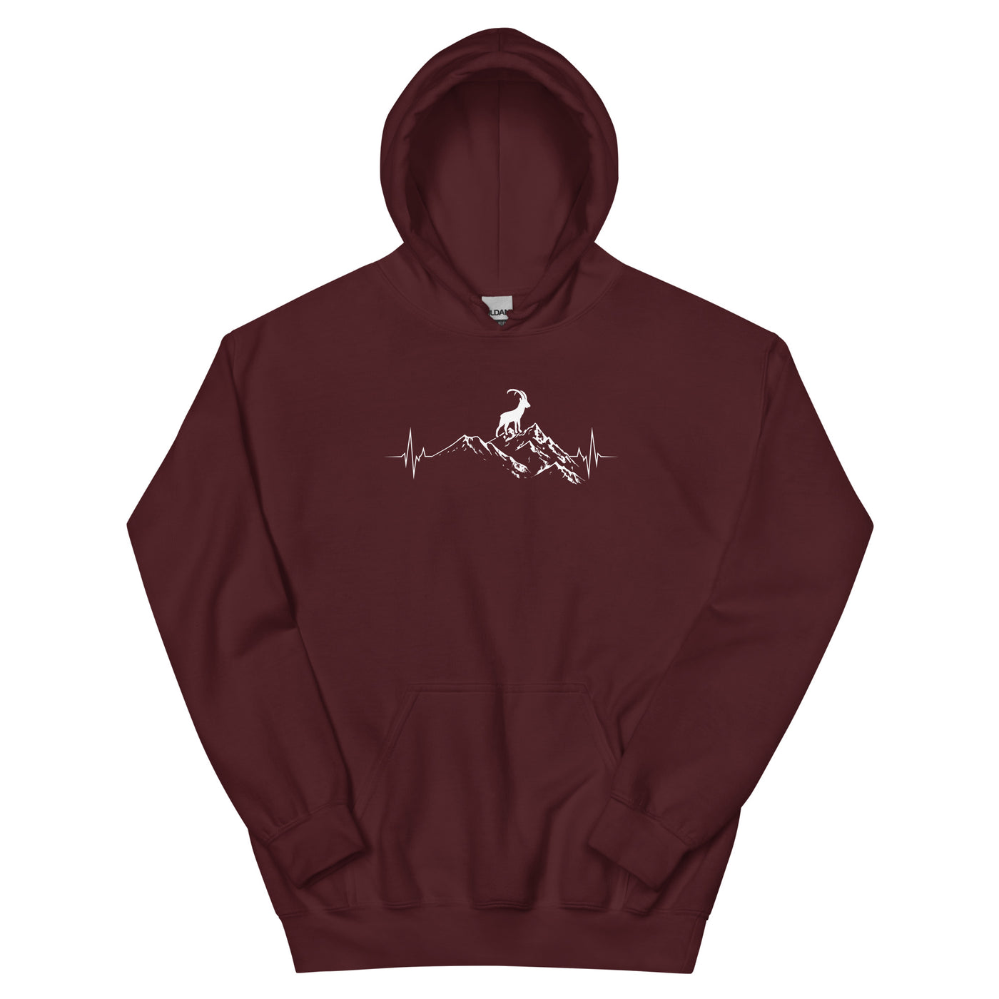 Herzschlag Berge Und Steinbock - Unisex Hoodie berge wandern Maroon