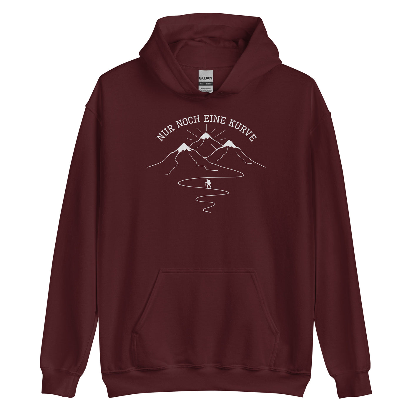 Nur Noch Eine Kurve - Unisex Hoodie berge wandern Maroon