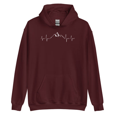 Herzschlag Berge - Unisex Hoodie berge klettern wandern Maroon