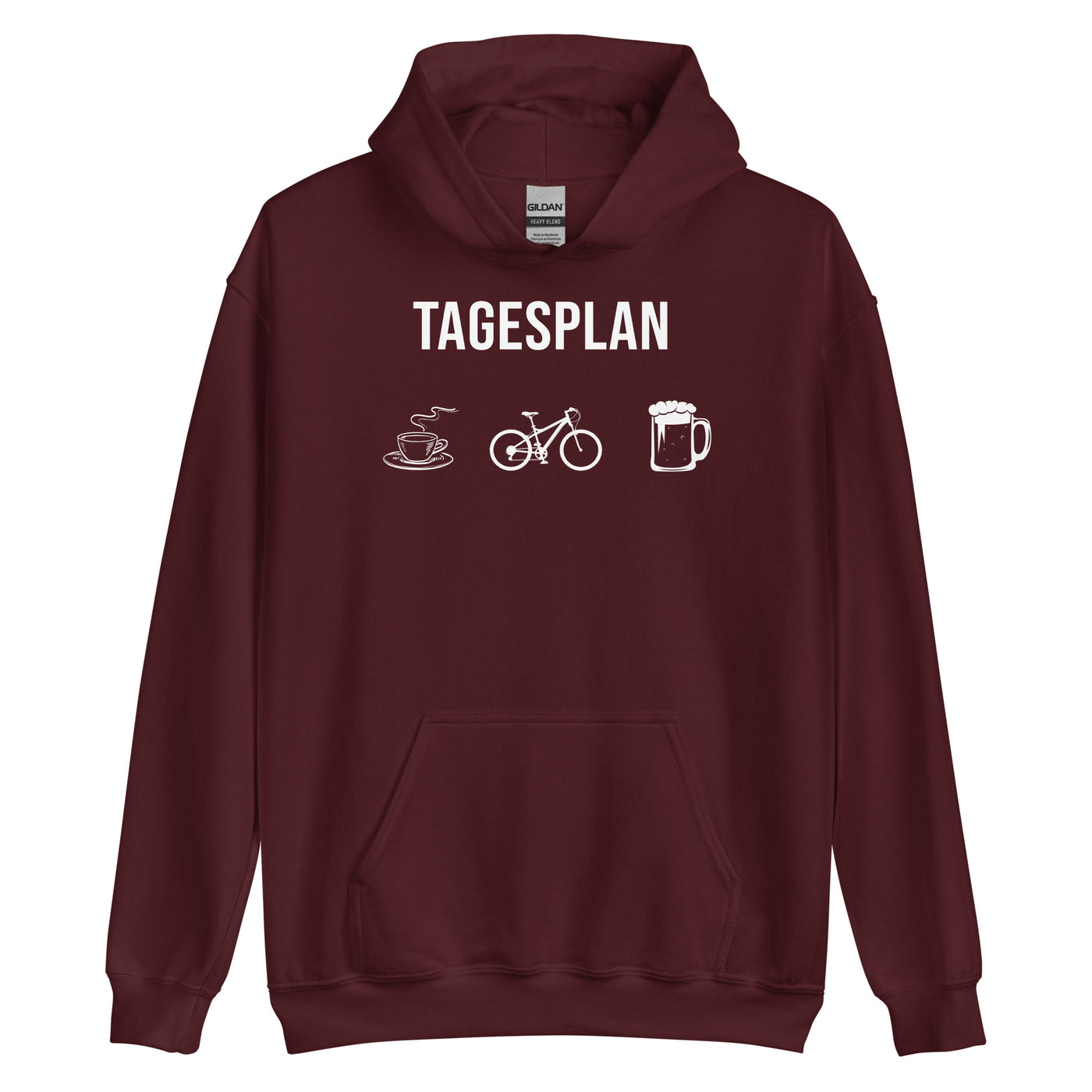 Tagesplan Kaffee, Fahrrad Und Bier - Unisex Hoodie fahrrad mountainbike Maroon