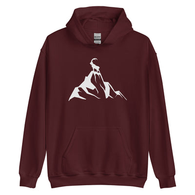 Steinbock Am Berg - Unisex Hoodie berge wandern Maroon