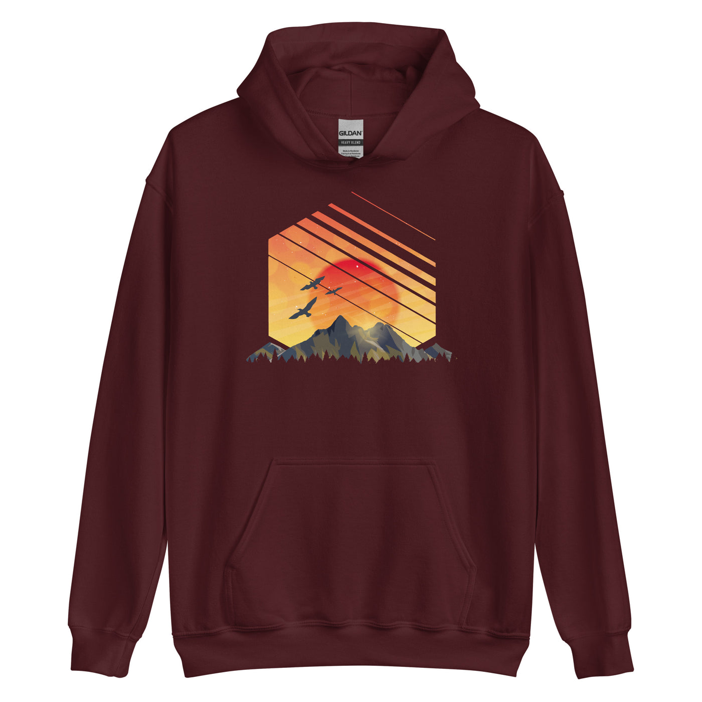 Sonnenaufgang Alpen - Unisex Hoodie berge Maroon