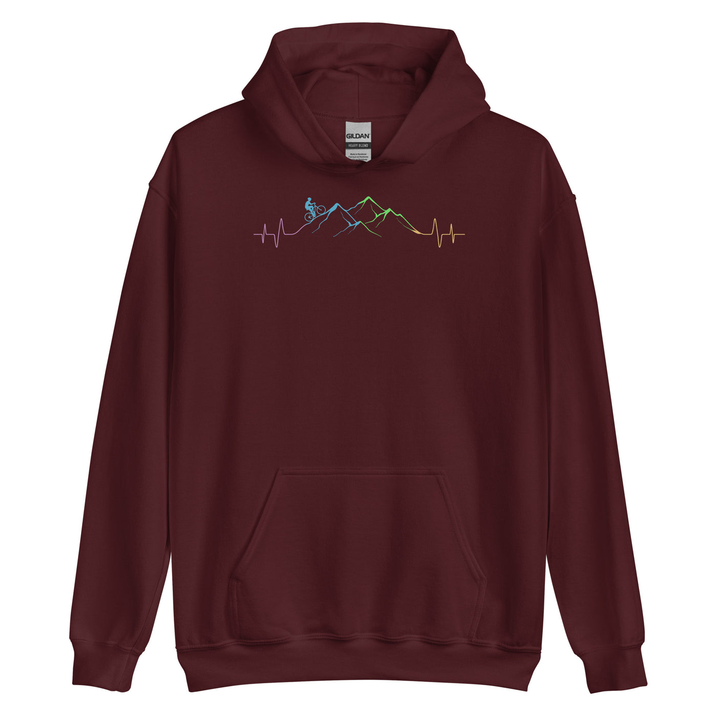 Mountainbiker Auf Berg - Unisex Hoodie mountainbike Maroon