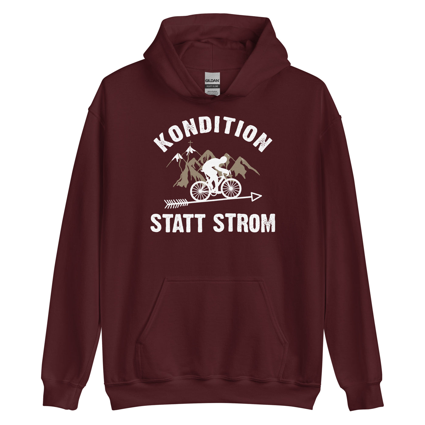 Kondition Statt Strom - Unisex Hoodie fahrrad mountainbike Maroon