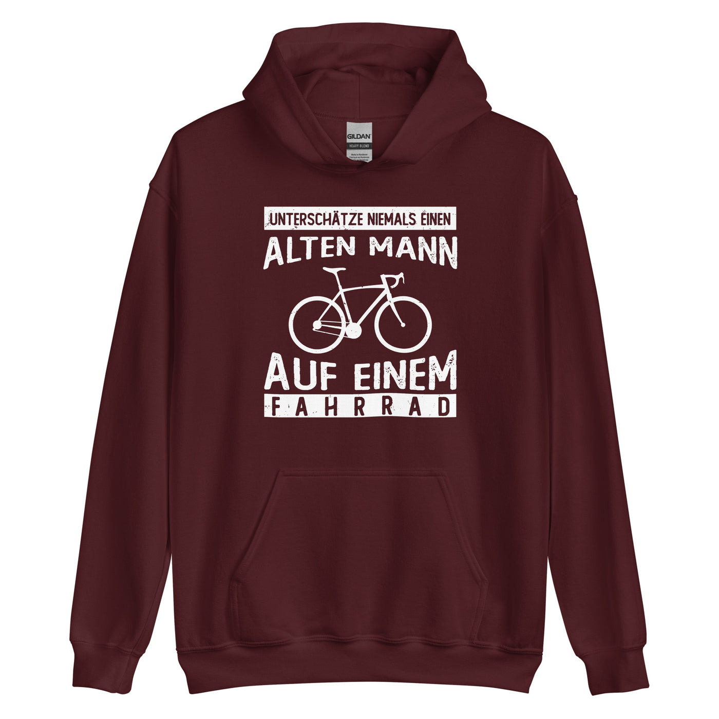 Alter Mann Auf Einem Fahrrad - Unisex Hoodie fahrrad Maroon