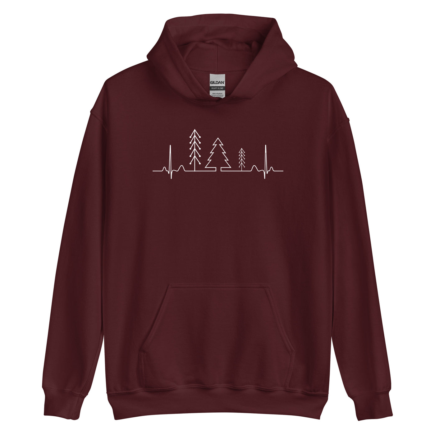 Herzschlag Wald - Unisex Hoodie camping Maroon