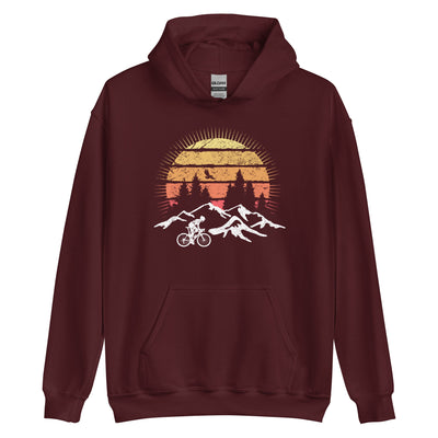 Radfahrer Und Sonne Vintage - Unisex Hoodie fahrrad mountainbike Maroon