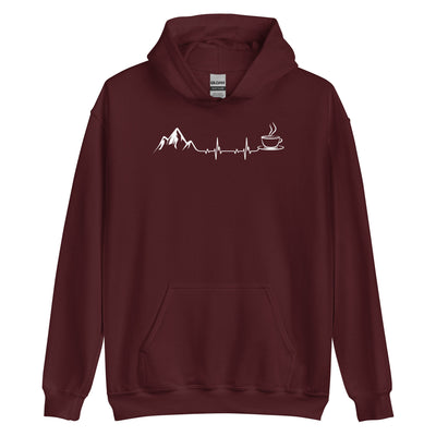 Herzschlag - Berge Und Kaffee - Unisex Hoodie berge wandern Maroon