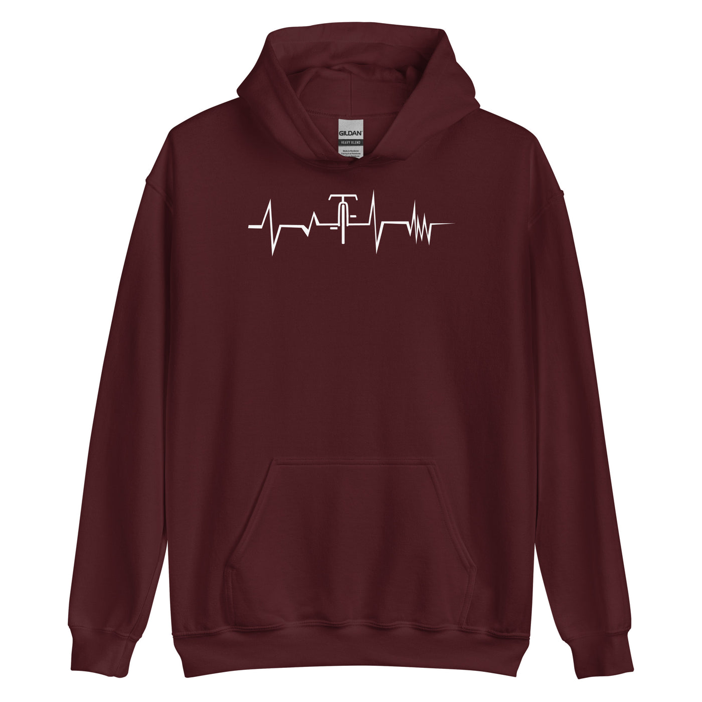 Heartbeat - Cycle - Unisex Hoodie fahrrad Maroon