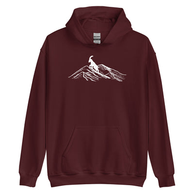 Alpensteinbock Auf Berg - Unisex Hoodie berge klettern wandern Maroon