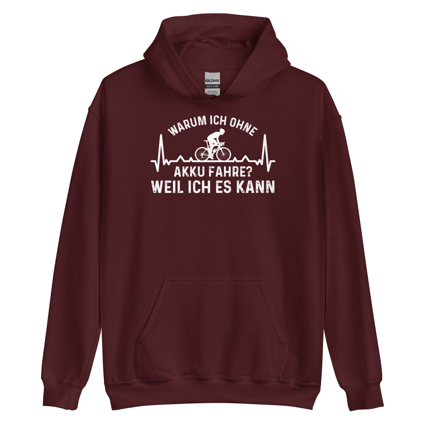 Warum Ich Ohne Akku Fahre Weil Ich Es Kann 3 - Unisex Hoodie fahrrad Maroon