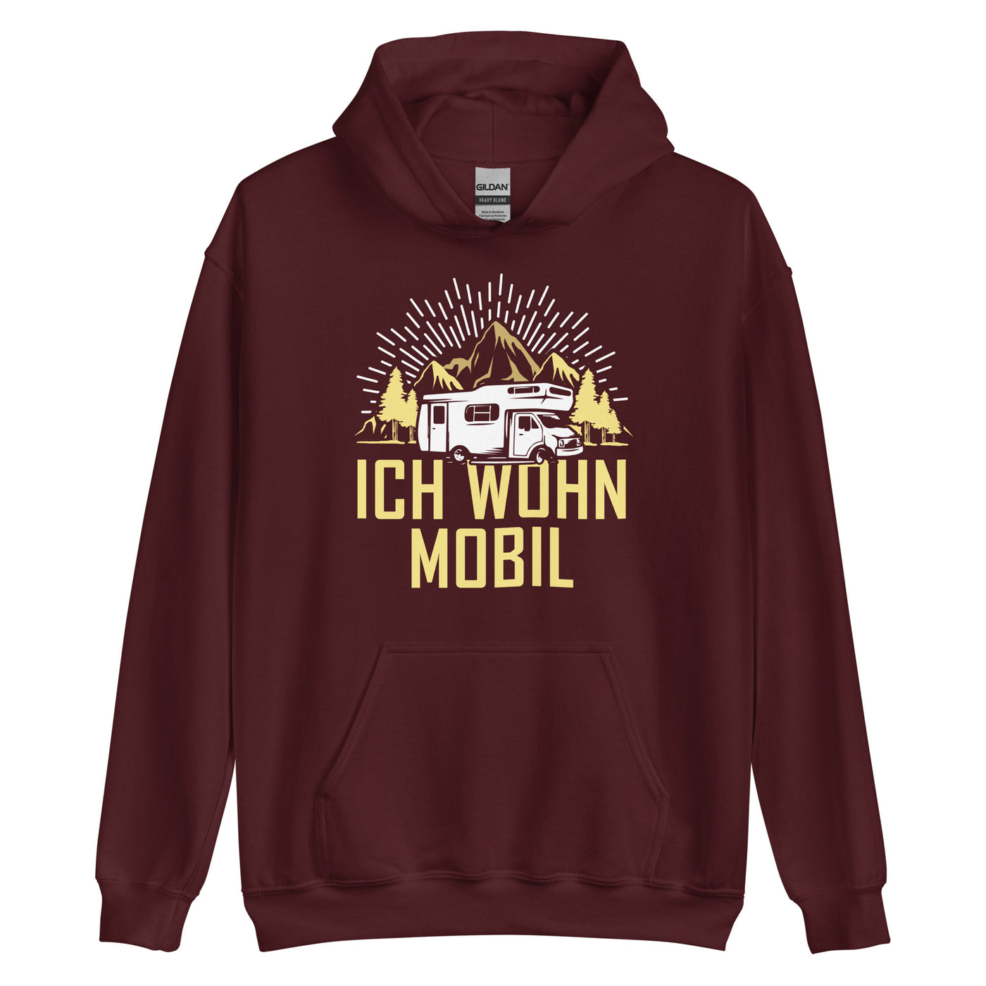 Ich wohn mobil - Unisex Hoodie camping xxx yyy zzz Maroon