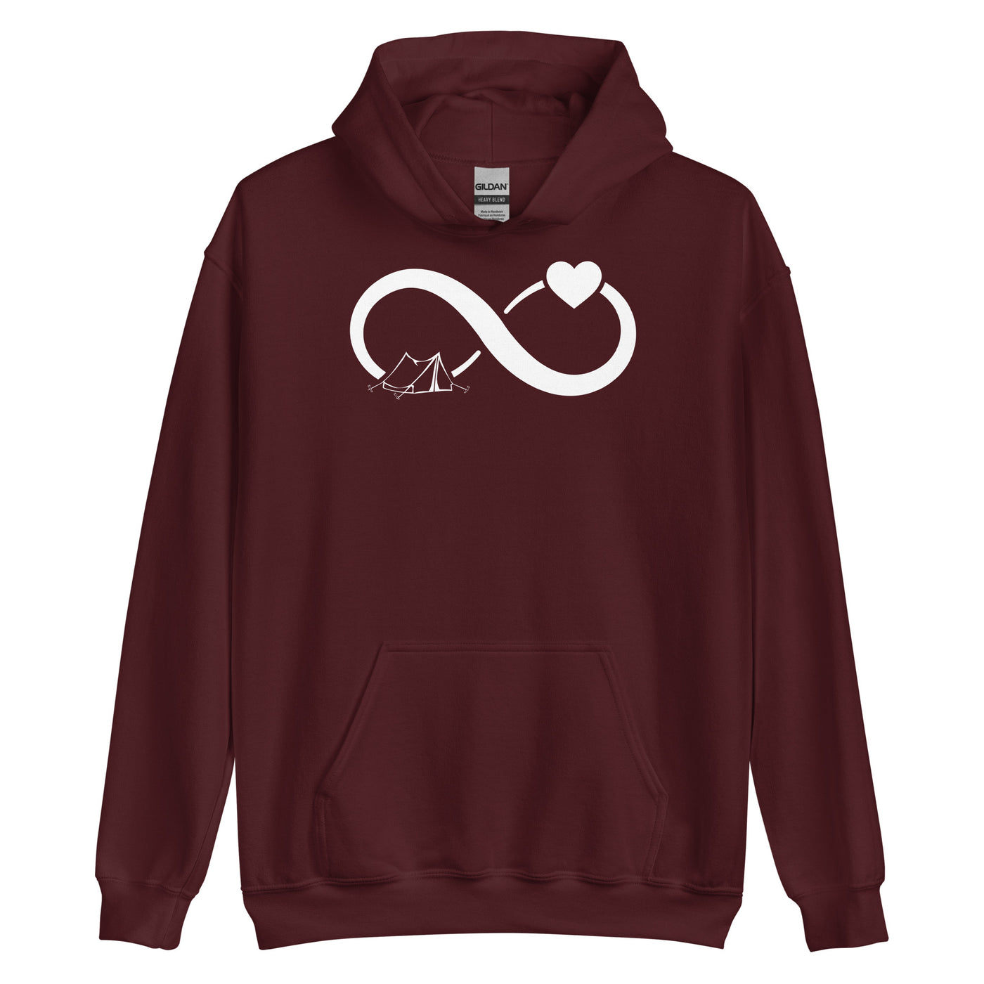 Infinity Heart and Camping 1 - Unisex Hoodie camping xxx yyy zzz Maroon