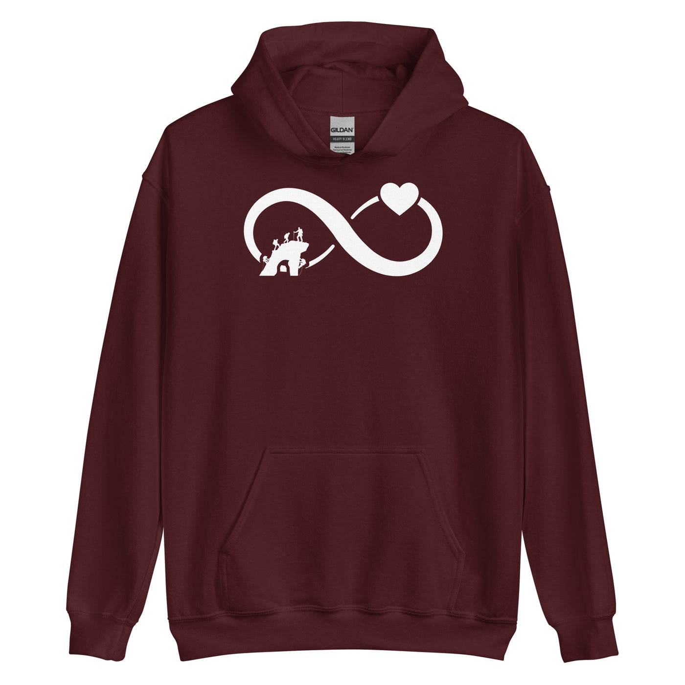 Infinity Heart and Climbing - Unisex Hoodie klettern xxx yyy zzz Maroon