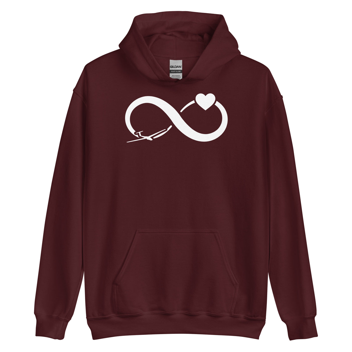 Infinity Heart and Sailplane - Unisex Hoodie berge xxx yyy zzz Maroon