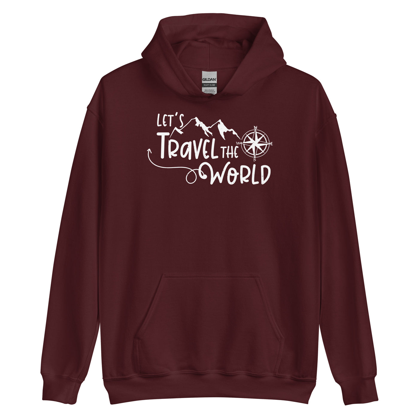 Lets travel the world - Unisex Hoodie camping wandern xxx yyy zzz Maroon