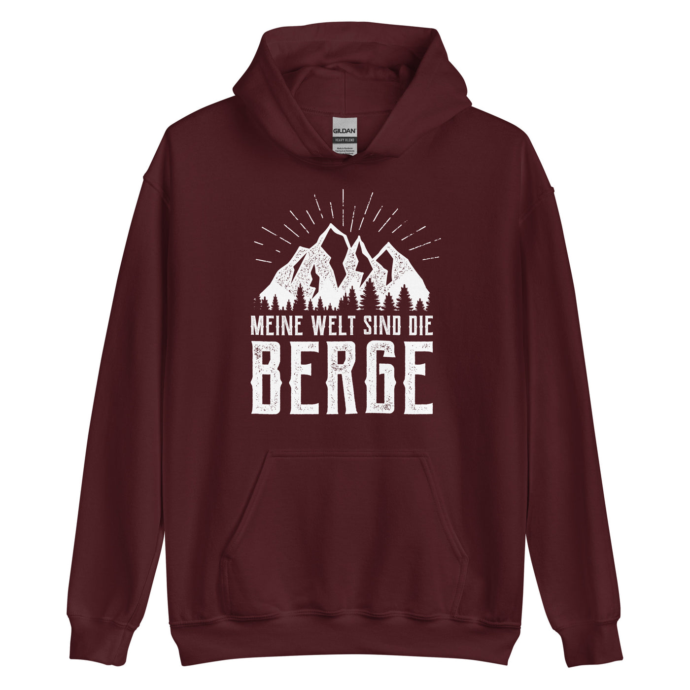 Meine Welt sind die Berge - Unisex Hoodie berge xxx yyy zzz Maroon