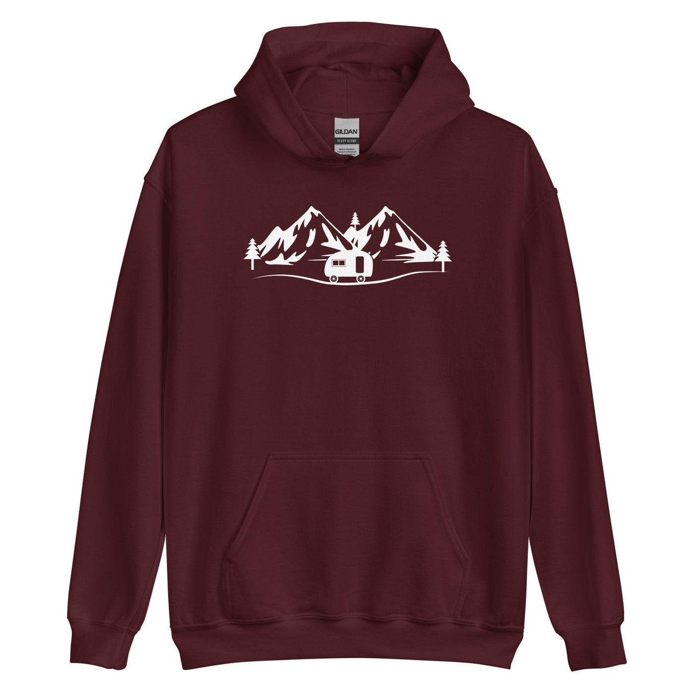 Berge - Camping Caravan - (11) - Unisex Hoodie camping xxx yyy zzz Maroon