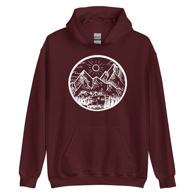 Berge - Camping Van - (12) - Unisex Hoodie camping xxx yyy zzz Maroon