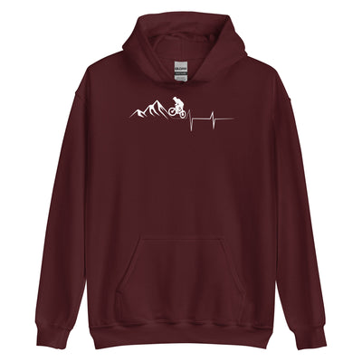 Berge - Herzschlag - Radfahren - Unisex Hoodie fahrrad xxx yyy zzz Maroon